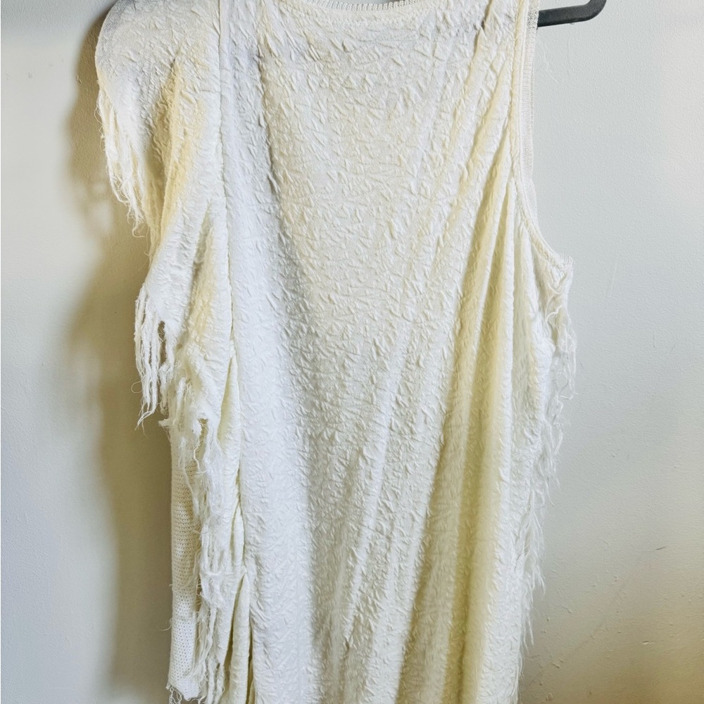 Free People White Textured Tank Top